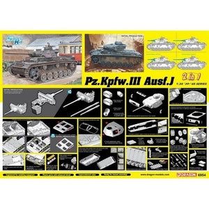 Dragon 6954 Pz.Kpfw. III Ausf.J Production initiale/débutante 2 en 1 1/35  – imagen 2