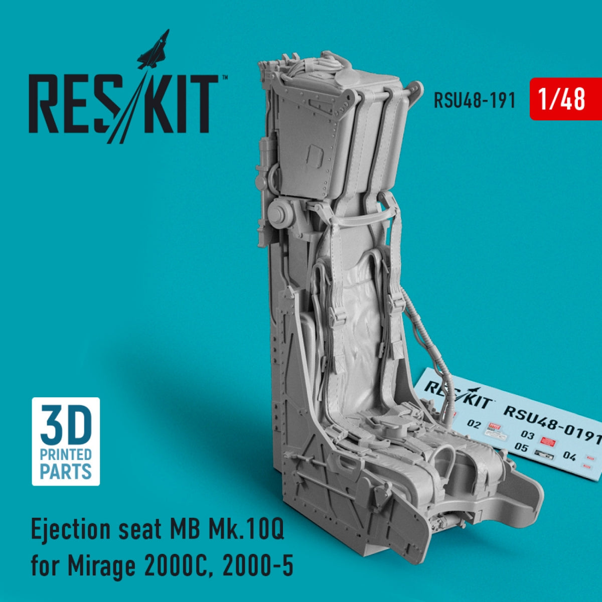 Siège éjectable RESKIT RSU48-0191 MB Mk.10Q pour Mirage 2000C, 2000-5 (Impression 3D) 1/48