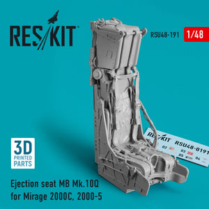 Siège éjectable RESKIT RSU48-0191 MB Mk.10Q pour Mirage 2000C, 2000-5 (Impression 3D) 1/48
