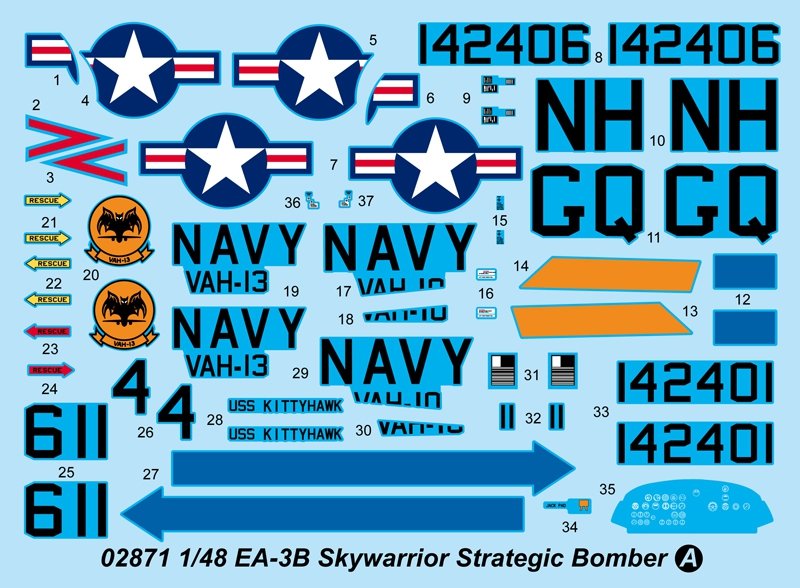 Trumpeter 02871 EA-3B Skywarrior Bombardier stratégique – image 4
