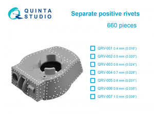 Rivets positifs séparés Quinta Studio QRV-007, 1,0 mm (0,039&amp;quot;), 660 pièces