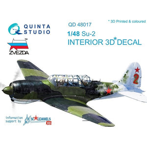 Quinta Studio QD48017 Su-2 3D-Printed &amp;amp; colored Interior on decal paper (for Zvezda kits) 1/48