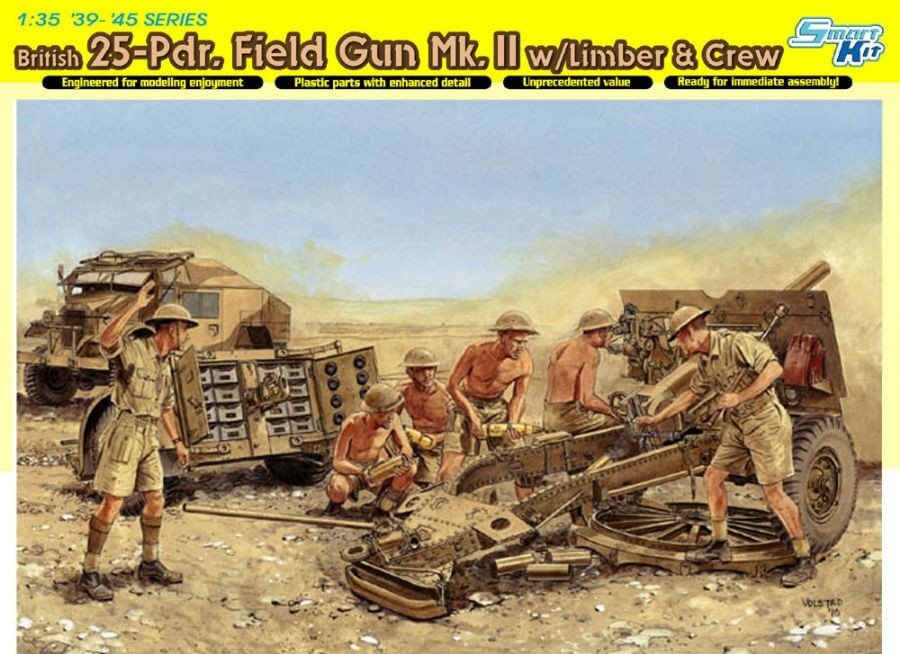 Dragon 6675 British 25 Pdr. Field Gun Mk.II w/Limber and Crew 1/35