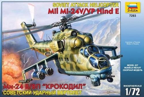 Zvezda 7293 Hélicoptère d'attaque soviétique MIL MI-24 V/VP Hind E (1/72)