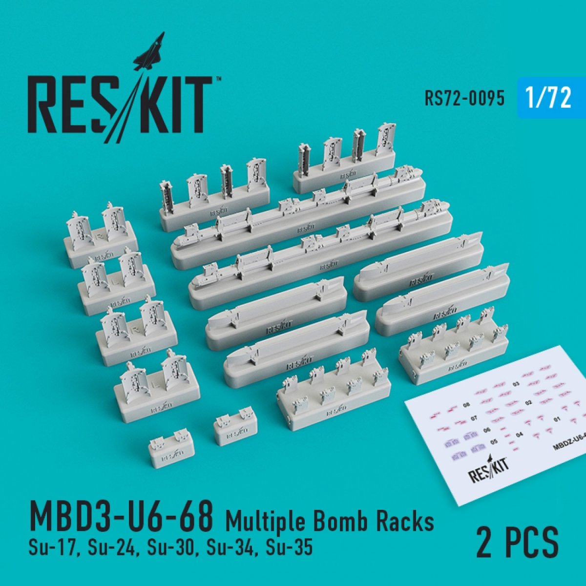 RESKIT RS72-0095 MBD3-U6-68 PORTE-BOMBES MULTIPLES (2 PIÈCES) 1/72