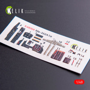 Décalcomanies 3D intérieures KELIK K48004 ME-262A1 pour maquette Tamiya au 1/48 – image 3