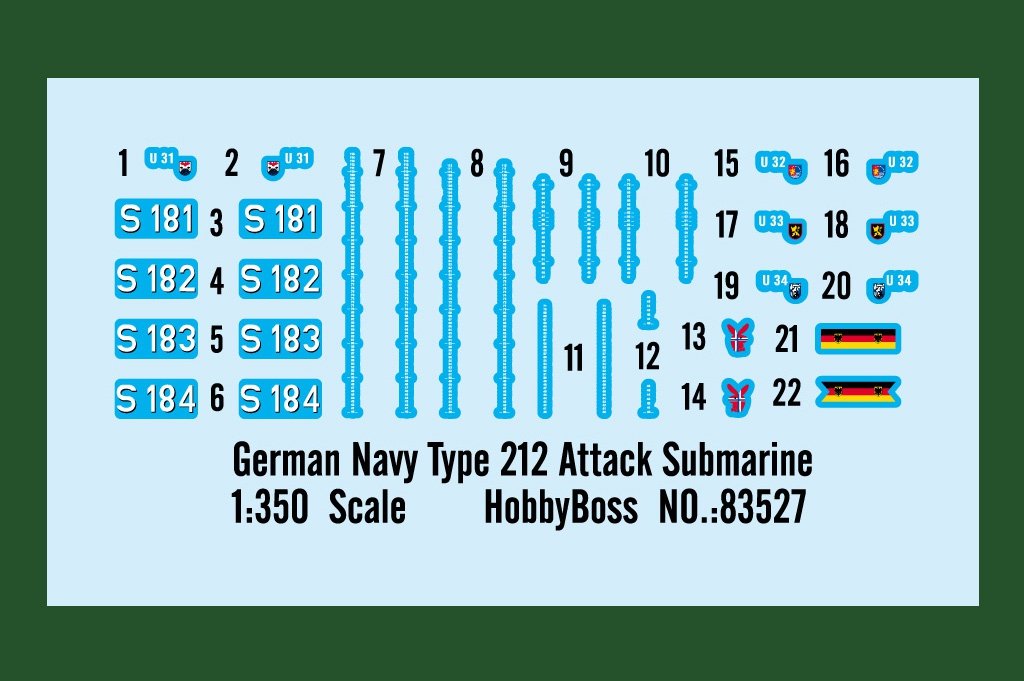 Hobby Boss 83527 Sous-marin d&amp;#39;attaque Type 212 de la marine allemande (1/350) – immagine 2