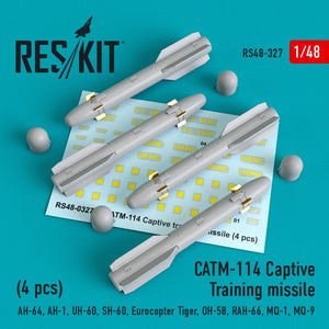RESKIT RS48-0327 CATM-114 MISSILES D&amp;#39;ENTRAÎNEMENT CAPTIFS (4 PIÈCES) 1/48