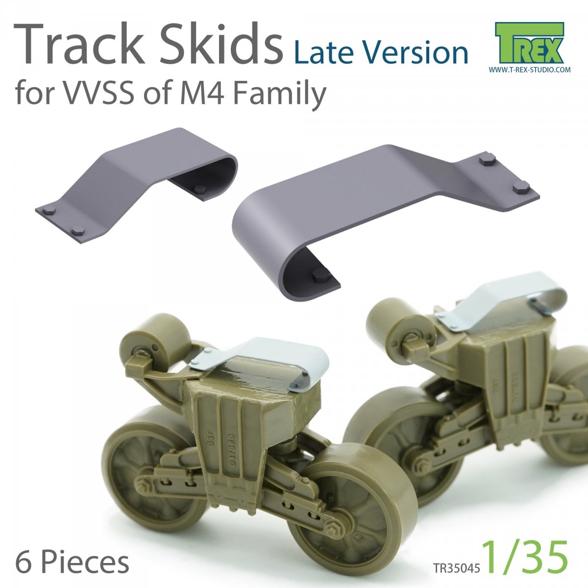 Kit de patins de chenille T-Rex Studio TR35045 (version récente) pour la famille M4 au 1/35