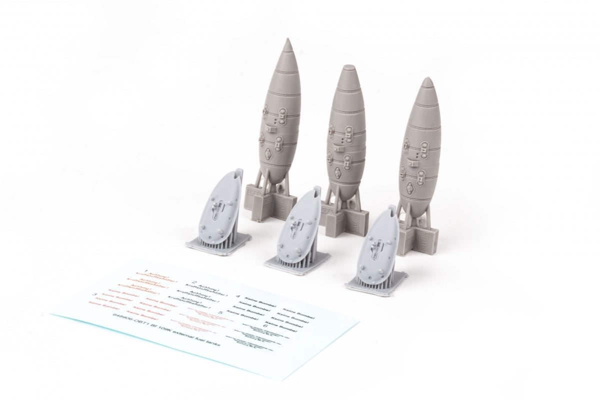 Réservoirs de carburant externes Eduard 648906 pour Bf 109K, échelle 1/48
