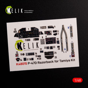 Décalcomanies 3D intérieures KELIK K48015 P-47D « Razorback » pour maquette Tamiya au 1/48 – immagine 2