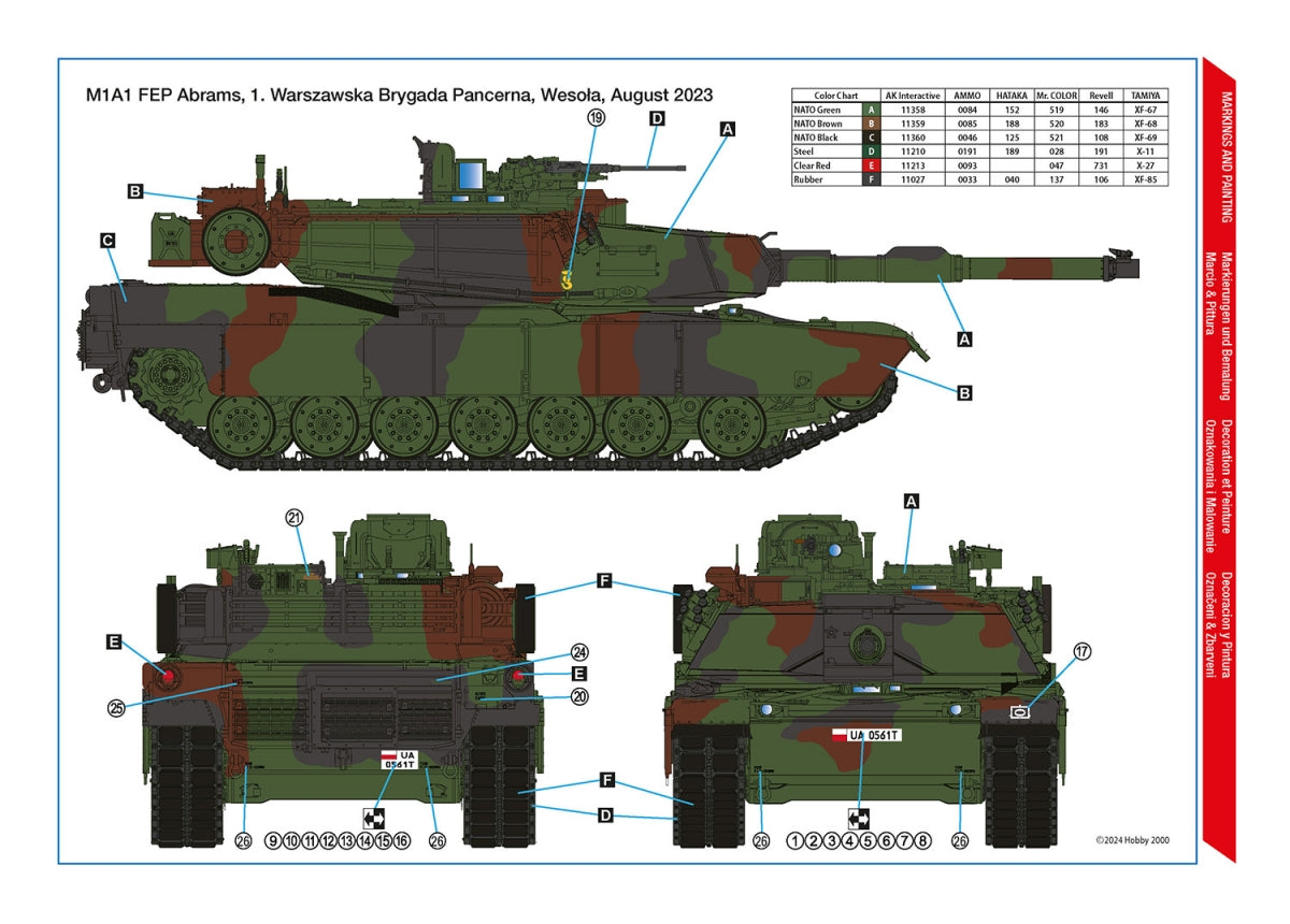 Hobby 2000 35007 M1A1 FEP Abrams - Char de combat principal de l&amp;#39;armée polonaise (RFM + CARTOGRAF) 1/35  – image 2