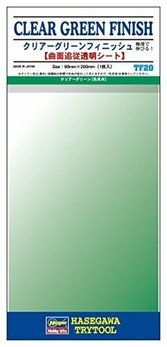 Hasegawa TF20 Peinture Vert Transparent 1 Feuille 90 x 200 mm