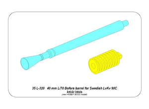 Canon Aber 35L-320 de 40 mm L/70 Bofors pour char suédois LvKv 90C / Canon Bofors 40 mm L/70 pour char suédois LvKv 90C à l&amp;#39;échelle 1/35 – image 3