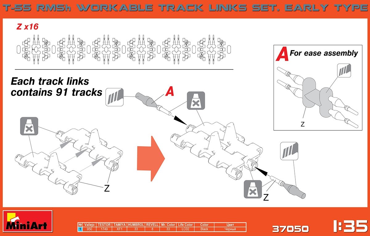MiniArt 37050 T-55 RMSh - Chenilles fonctionnelles. Modèle ancien (1/35) – image 2