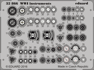 Instruments de la Première Guerre mondiale Eduard 32866, échelle 1/32