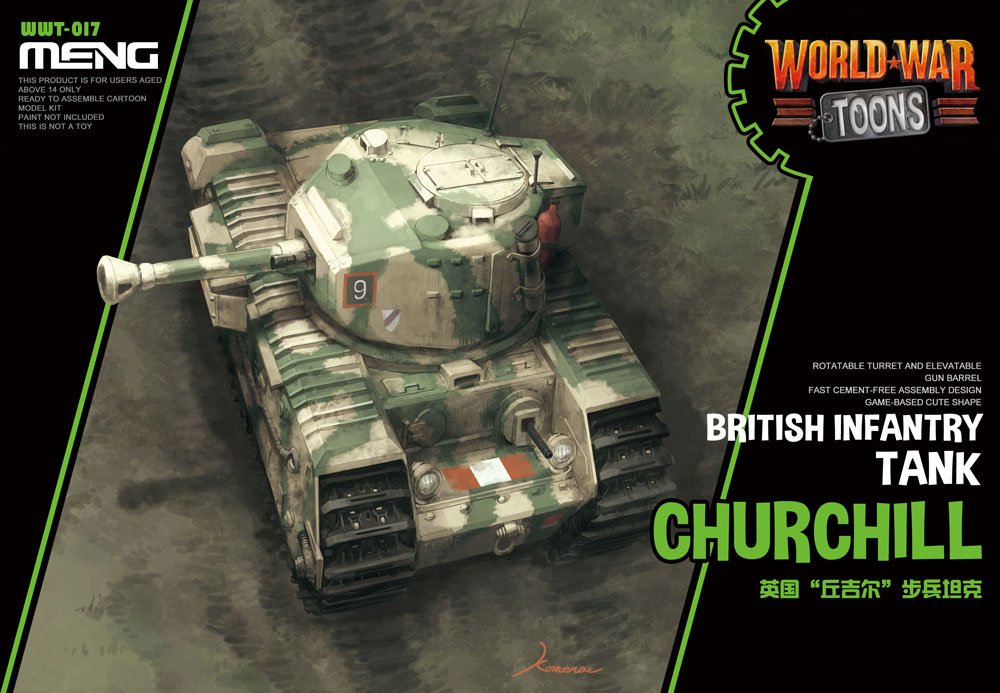 Modèle Meng WWT-017 World War Toons Churchill Char d&amp;#39;infanterie britannique