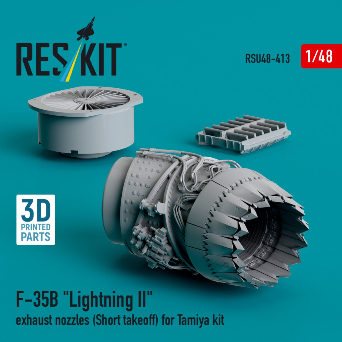 RESKIT RSU48-0413 Tuyère d&amp;#39;échappement F-35B « Lightning II » (décollage court) pour maquette Tamiya (impression 3D) 1/48