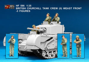 Hobby Fan HF586 ÉQUIPAGE DE CHAR BRITANNIQUE CHURCHILL (II) FRONT OUEST - 3 FIGURINES