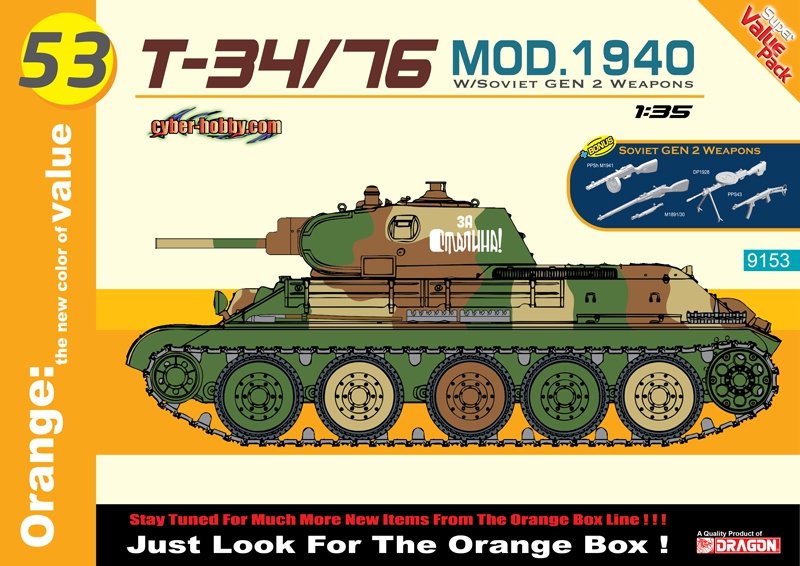 Cyber Hobby 9153 T-34/76 Mod.1940 GEN2 Soviet Infantry Weapons 1/35