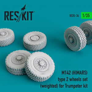 RESKIT RS35-0034 M142 (HIMARS) JEU DE ROUES TYPE 2 (LESTÉ) POUR MAQUETTE TRUMPETER 1/35