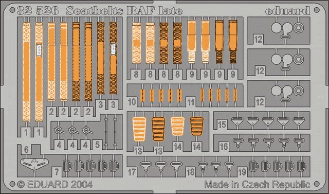 Ceintures de sécurité Eduard 32526 RAF fin 1/32