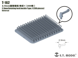 Boucle de verrouillage rotative ET modèle T-162 2,9 mm type 1 (200 pièces)