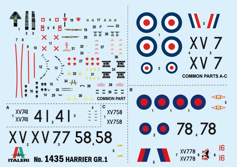 Italeri 1435 HARRIER GR.1 Course aérienne transatlantique 50e anniversaire 1/72 – Bild 2