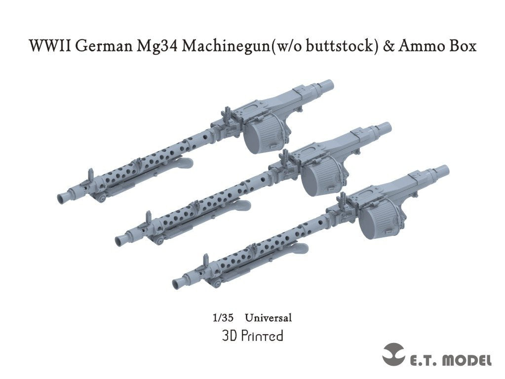 Maquette ET P35-214 de la mitrailleuse allemande MG34 de la Seconde Guerre mondiale (sans crosse) à l'échelle 1/35