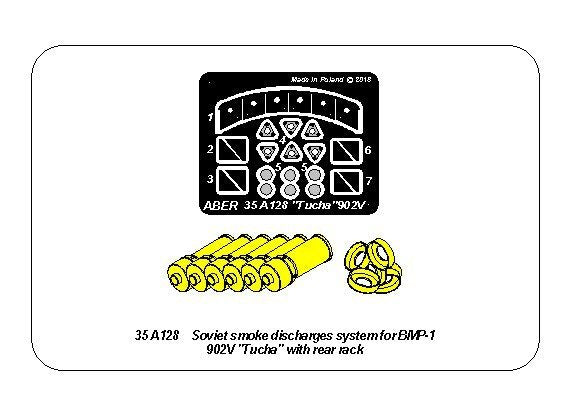 Système de décharges fumigènes soviétiques Aber 35A128 pour BMP-1 902V « Tucha » avec rack (1/35) – image 11