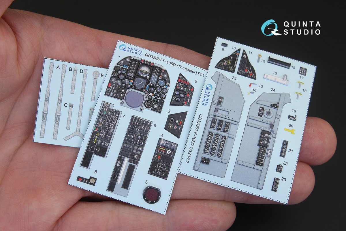 Intérieur imprimé en 3D et coloré sur papier décalcomanie Quinta Studio QD32051 F-105D (pour maquette Trumpeter) 1/32 – image 2