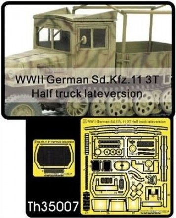 AFV Club TH35007 Camion allemand Sd.Kfz.11 3T demi-camion, version tardive, Seconde Guerre mondiale, échelle 1/35