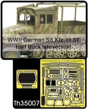 AFV Club TH35007 Camion allemand Sd.Kfz.11 3T demi-camion, version tardive, Seconde Guerre mondiale, échelle 1/35