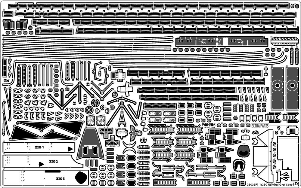 Pontos 35033F1 ADMIRAL GRAF SPEE 1939 Kit de détails 1/350 – immagine 13