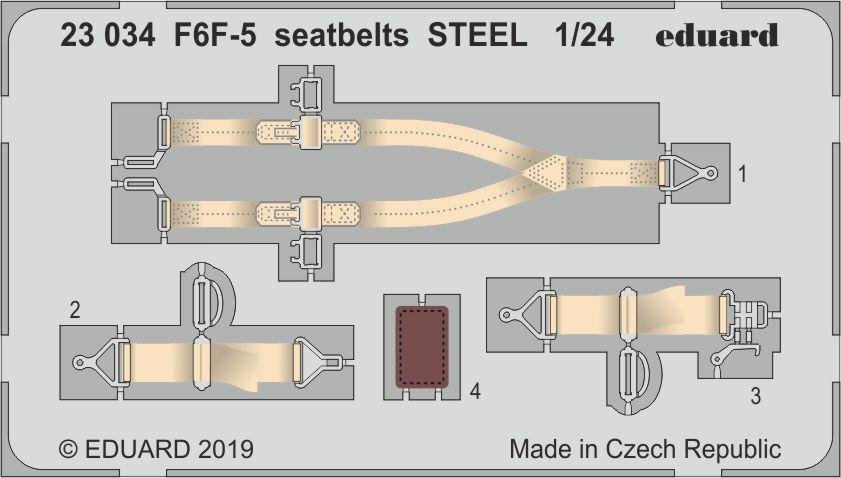 Ceintures de sécurité Eduard 23034 F6F-5 STEEL AIRFIX 1/24 