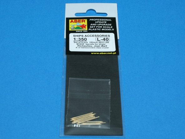 Aber 350L-40 Ensemble de 9 canons de 152 mm pour navires Richeulieu, Jean Bart, La Galissonnière classe croiseur (1/350) – image 5