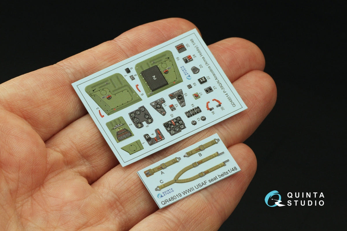 Intérieur coloré imprimé en 3D sur papier décalcomanie pour P-39Q/N Airacobra (Arma Hobby) Quinta Studio QD48514, échelle 1/48 – image 4