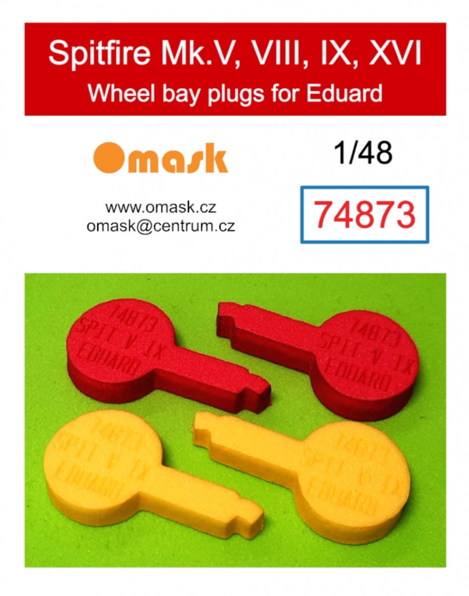 Omask 74873 Bouchons de puits de train d'atterrissage pour Spitfire Mk.V, VIII, IX, XVI (pour Eduard) 1/48