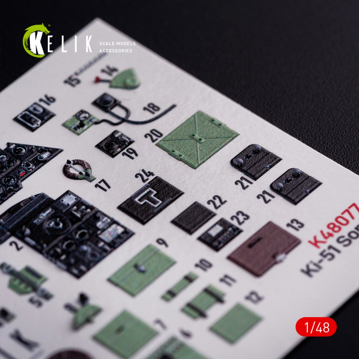 Décalcomanies 3D pour l&amp;#39;intérieur du Ki-51 Sonia KELIK K48077, compatibles avec la maquette WingsyKits au 1/48 – image 5