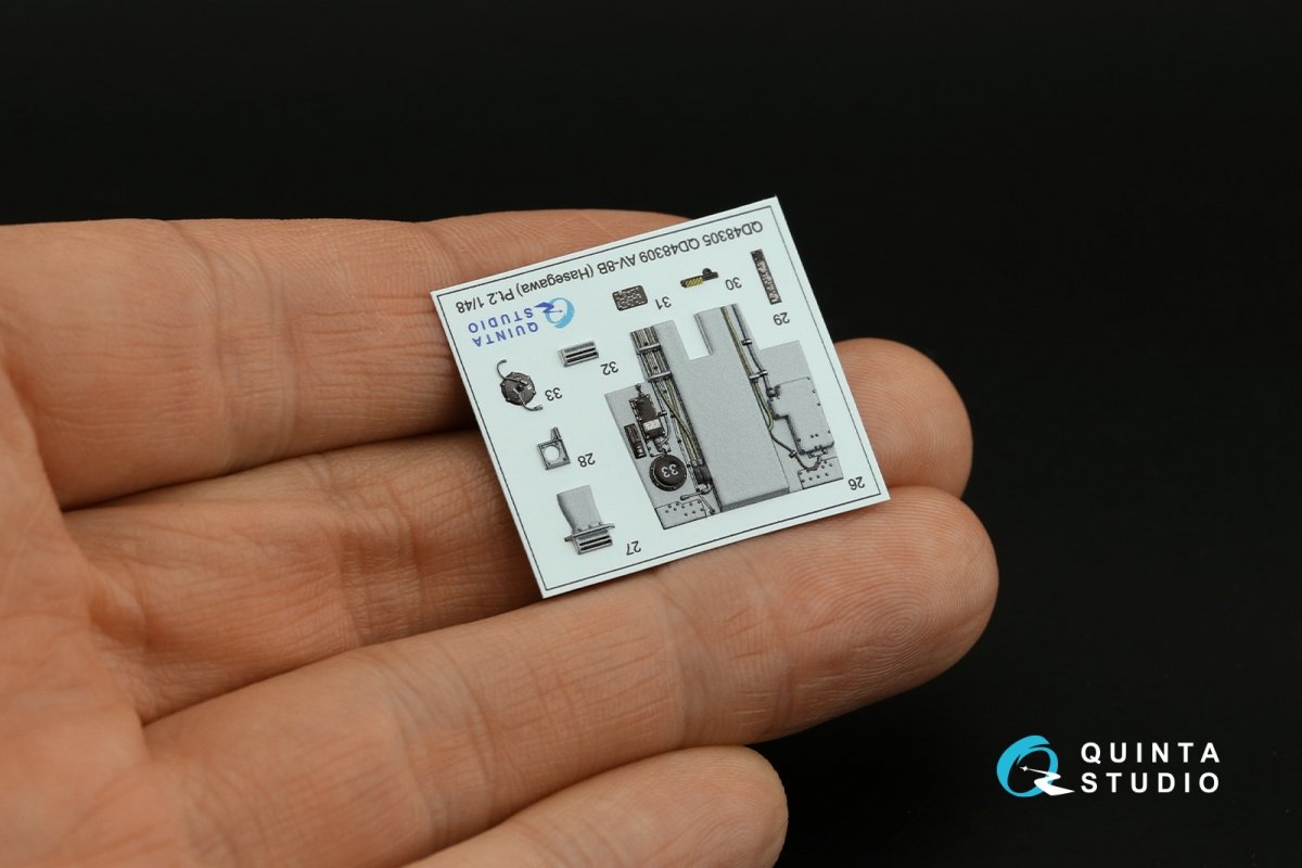 Intérieur imprimé en 3D et coloré sur papier décalcomanie Quinta Studio QD48305 AV-8B (Hasegawa) à l&amp;#39;échelle 1/48 – image 7
