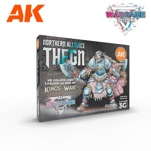 AK Interactive AK11771 NORTHERN ALLIANCE THEGN – KIT DE DÉMARRAGE DE JEU DE GUERRE – 14 COULEURS ET 1 FIGURINE