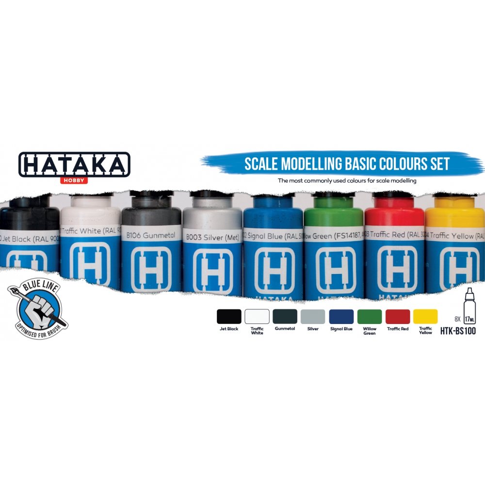 Hataka HTK-BS100 Scale Modelling Basic Colours set (8x17ml) – zdjęcie 2