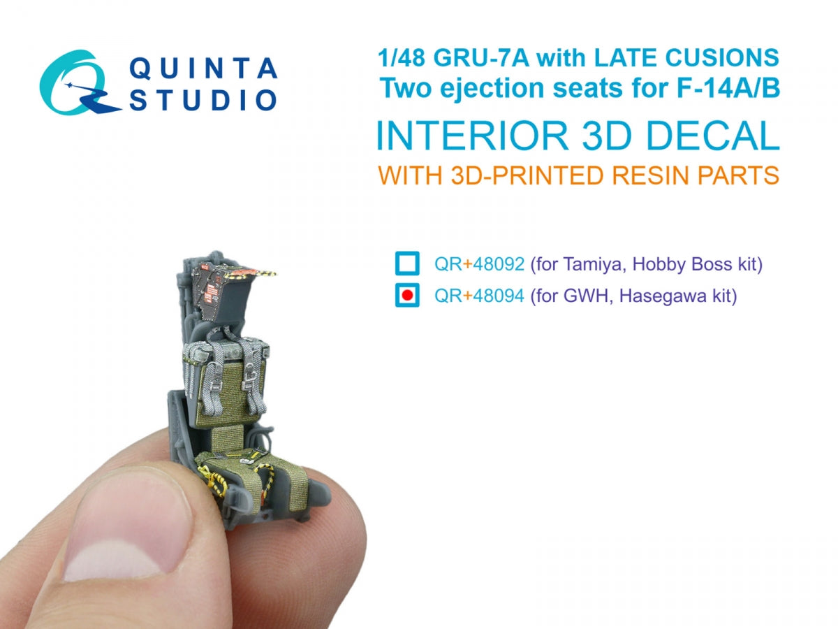 Quinta Studio QR+48094 GRU-7A tardif, 2 sièges éjectables pour F-14 A/F-14B (Hasegawa, GWH) 1/48