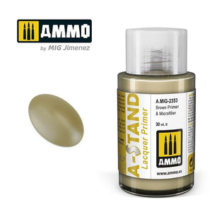 Ammo of Mig 2353 A-STAND Apprêt brun et micro-remplissage 30 ml