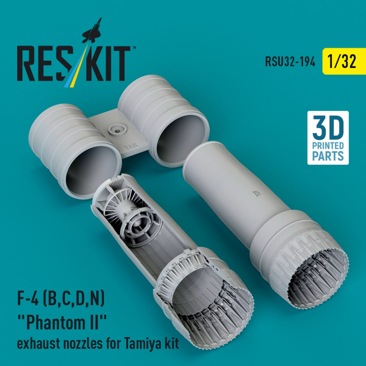 RESKIT RSU32-0194 F-4 (B, C, D, N) « Phantom II » tuyères d'échappement pour maquette Tamiya (impression 3D) 1/32