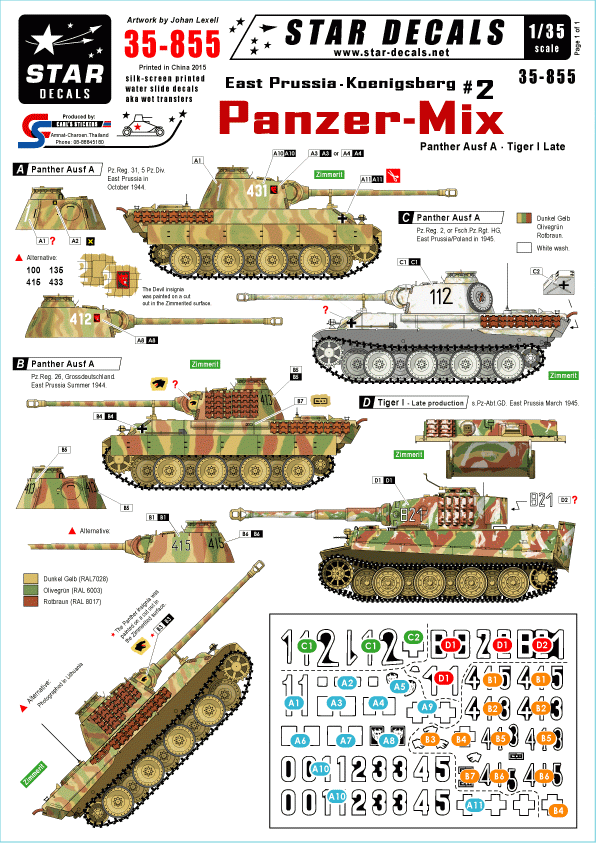 Star Decals 35-855 Prusse-Orientale/Koenigsberg 2 1/35