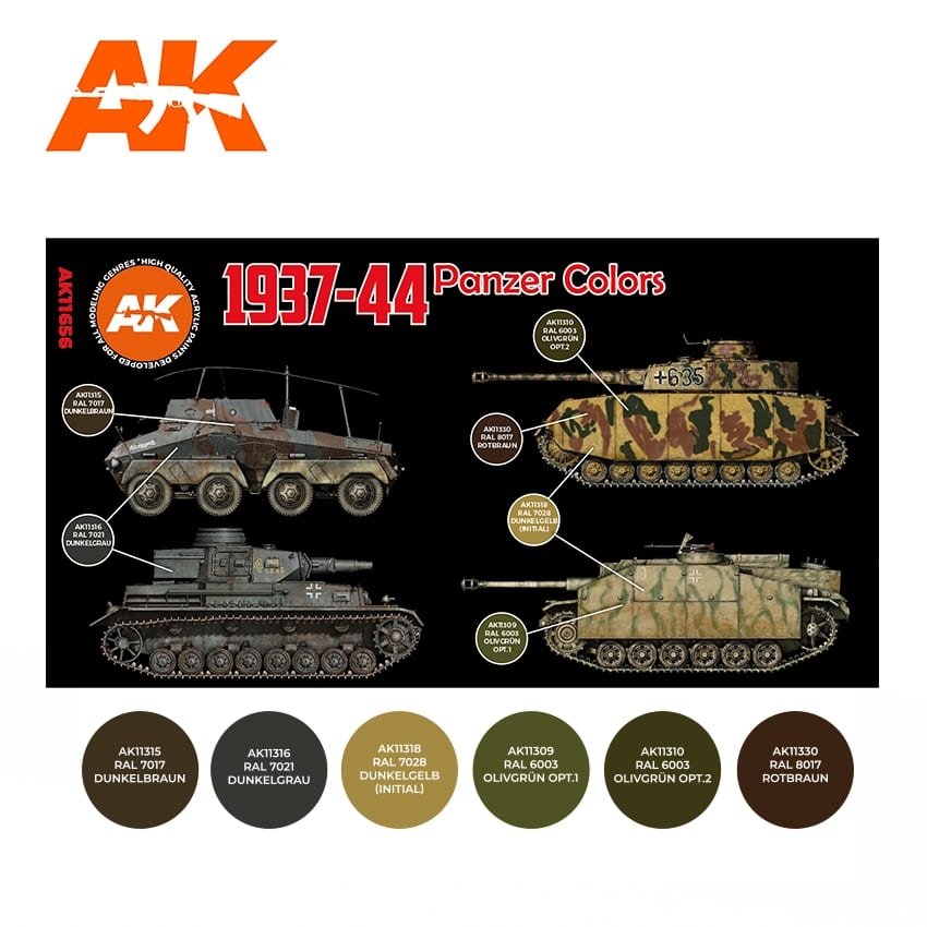 AK Interactive AK11656 3G 1937-44 PANZER COLORS 6x17 ml – immagine 2