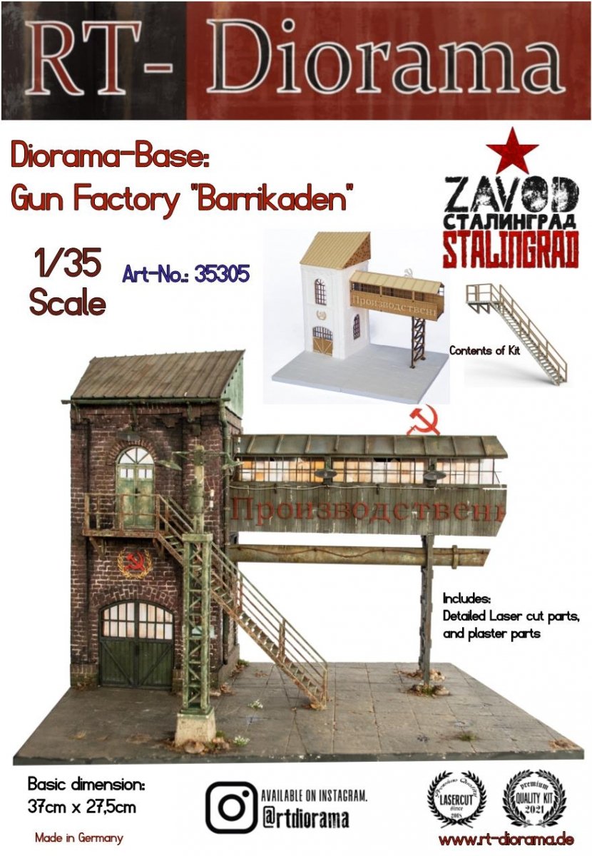 RT-Diorama 35305 Diorama-Base : Gun Factory "Barrikaden" 1/35