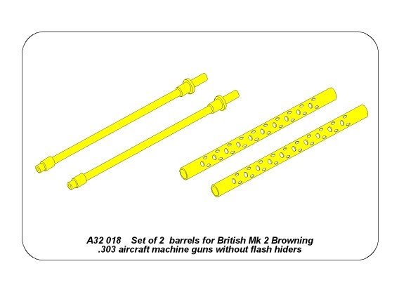 Aber A32018 Set of 2 Barrels for British Aircraft Rifles
