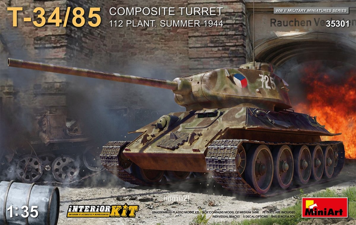 TOURELLE COMPOSITE MiniArt 35301 T-34/85. 112 USINE. KIT INTÉRIEUR ÉTÉ 1944 1/35